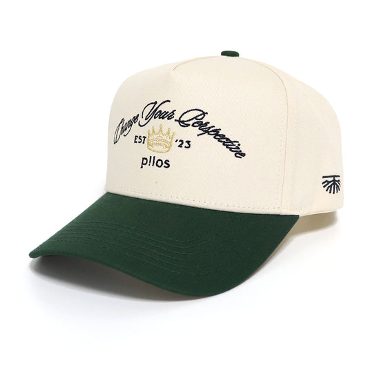 CHANGE YOUR PERSPECTIVE | GREEN & NATURAL HAT