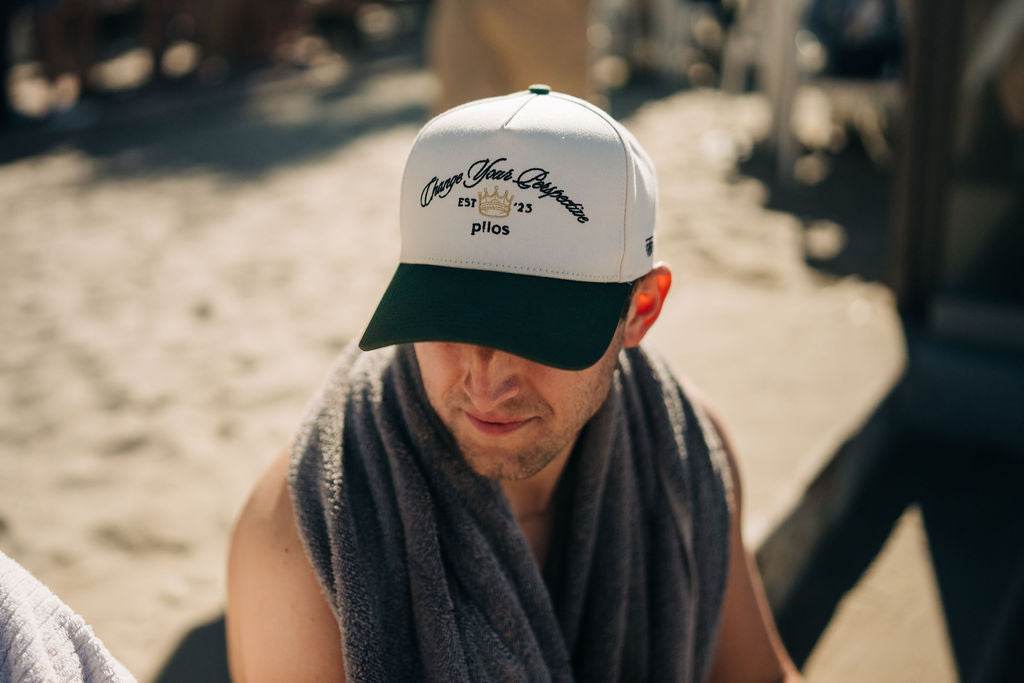 CHANGE YOUR PERSPECTIVE | GREEN & NATURAL HAT