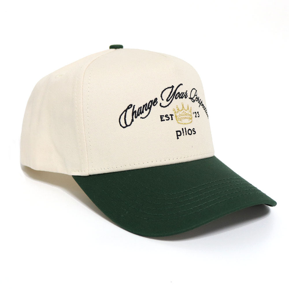 CHANGE YOUR PERSPECTIVE | GREEN & NATURAL HAT